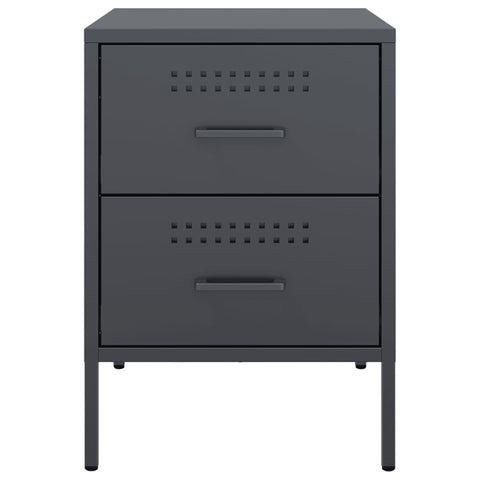 vidaXL Bedside Cabinets 2 pcs Anthracite 36x39x50.5 cm Steel