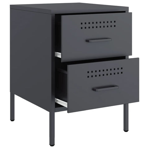 vidaXL Bedside Cabinets 2 pcs Anthracite 36x39x50.5 cm Steel