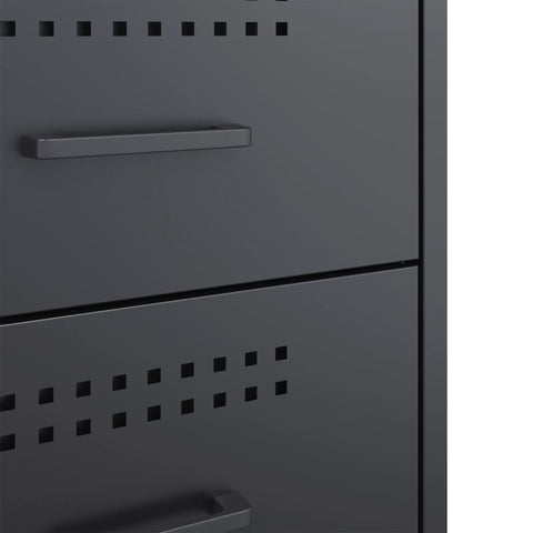 vidaXL Bedside Cabinets 2 pcs Anthracite 36x39x50.5 cm Steel
