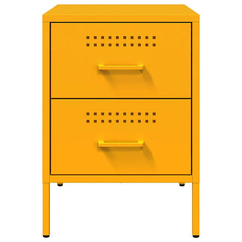 vidaXL Bedside Cabinet Mustard Yellow 36x39x50.5 cm Steel