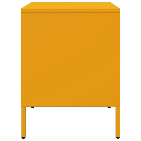 vidaXL Bedside Cabinet Mustard Yellow 36x39x50.5 cm Steel