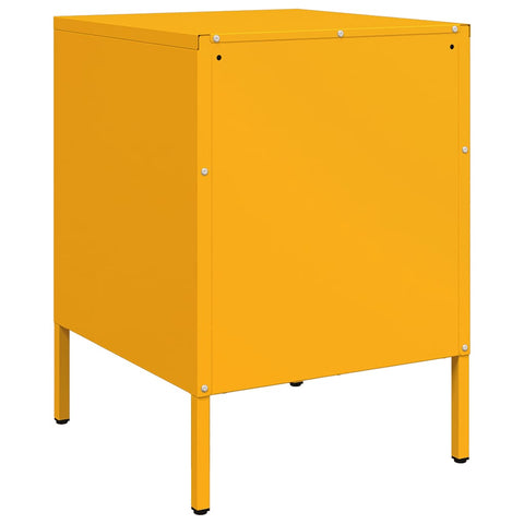 vidaXL Bedside Cabinet Mustard Yellow 36x39x50.5 cm Steel