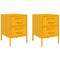 vidaXL Bedside Cabinets 2 pcs Mustard Yellow 36x39x50.5 cm Steel