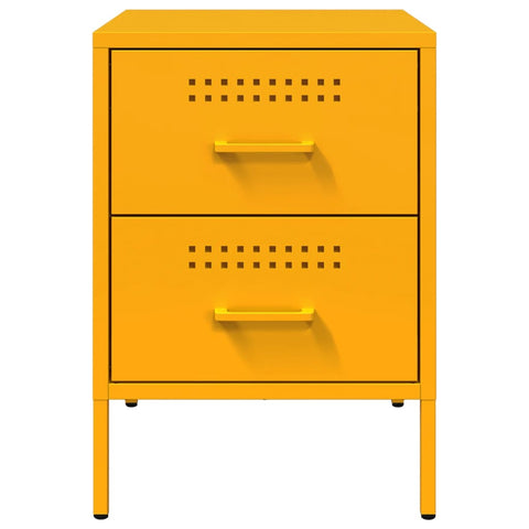 vidaXL Bedside Cabinets 2 pcs Mustard Yellow 36x39x50.5 cm Steel