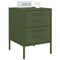 vidaXL Bedside Cabinet Olive Green 36x39x50.5 cm Steel
