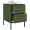 vidaXL Bedside Cabinet Olive Green 36x39x50.5 cm Steel