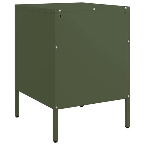 vidaXL Bedside Cabinet Olive Green 36x39x50.5 cm Steel