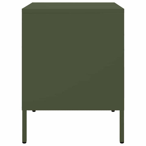 vidaXL Bedside Cabinets 2 pcs Olive Green 36x39x50.5 cm Steel