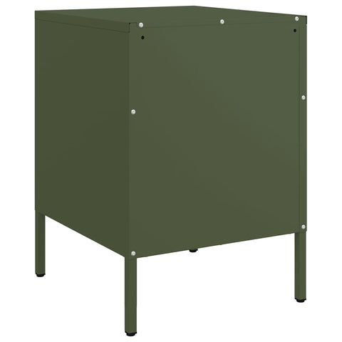 vidaXL Bedside Cabinets 2 pcs Olive Green 36x39x50.5 cm Steel