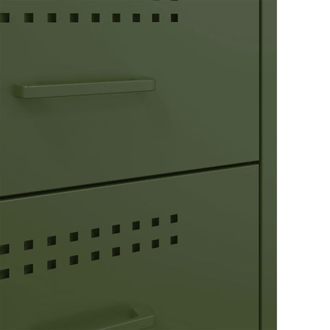vidaXL Bedside Cabinets 2 pcs Olive Green 36x39x50.5 cm Steel
