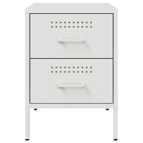 vidaXL Bedside Cabinet White 36x39x50.5 cm Steel