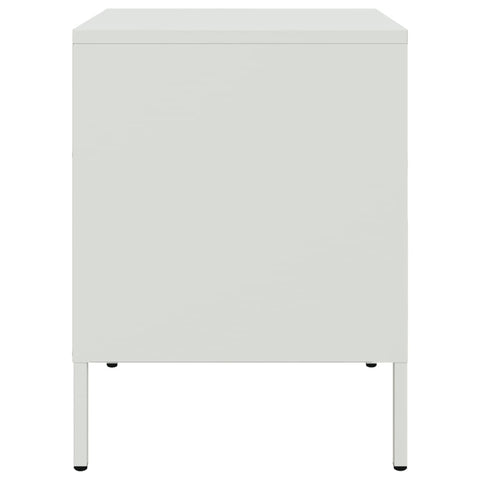 vidaXL Bedside Cabinet White 36x39x50.5 cm Steel