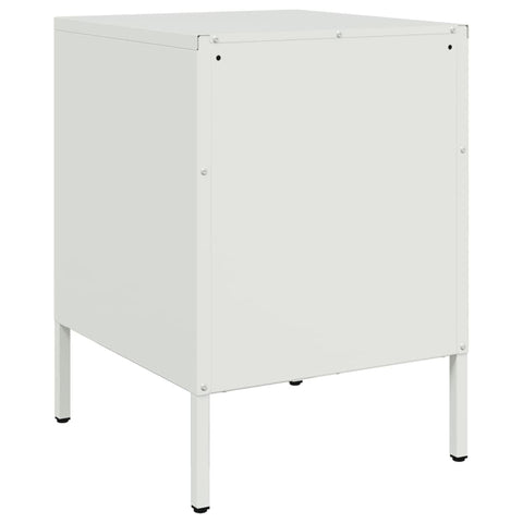 vidaXL Bedside Cabinet White 36x39x50.5 cm Steel