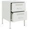 vidaXL Bedside Cabinet White 36x39x50.5 cm Steel