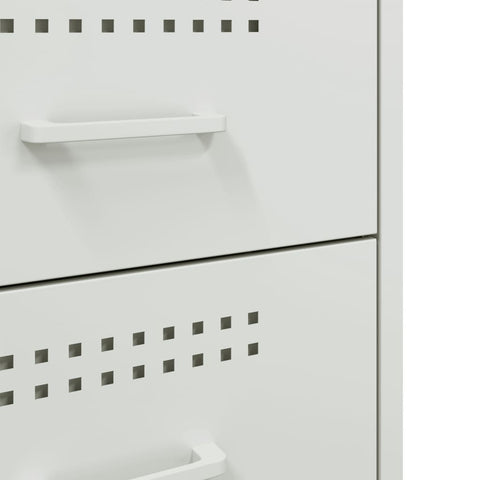 vidaXL Bedside Cabinet White 36x39x50.5 cm Steel