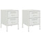 vidaXL Bedside Cabinets 2 pcs White 36x39x50.5 cm Steel