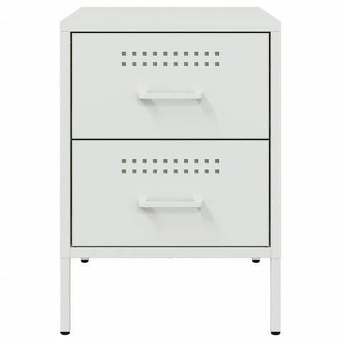 vidaXL Bedside Cabinets 2 pcs White 36x39x50.5 cm Steel