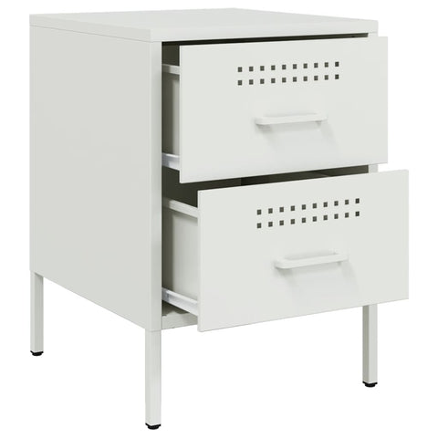 vidaXL Bedside Cabinets 2 pcs White 36x39x50.5 cm Steel