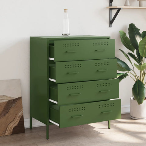 vidaXL Sideboard Olive Green 68x39x89 cm Steel
