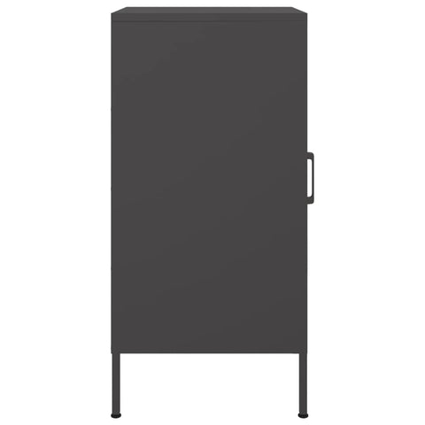 vidaXL Sideboards 2 pcs Black 36x39x79 cm Steel