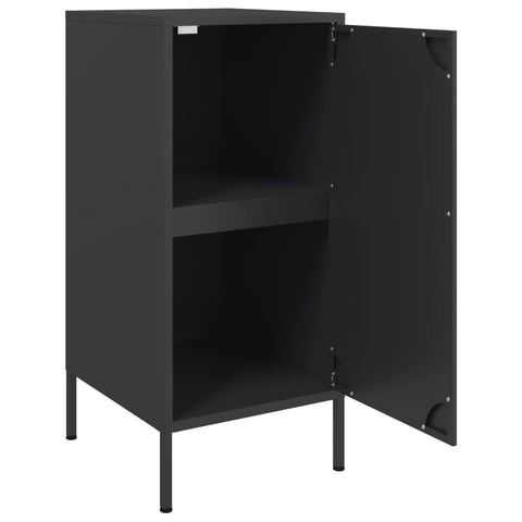 vidaXL Sideboards 2 pcs Black 36x39x79 cm Steel