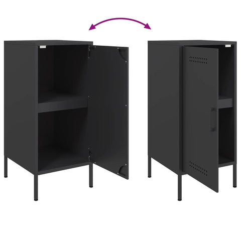 vidaXL Sideboards 2 pcs Black 36x39x79 cm Steel