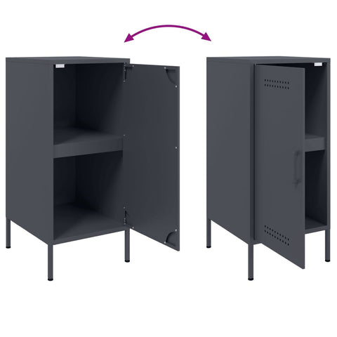 vidaXL Sideboards 2 pcs Anthracite 36x39x79 cm Steel