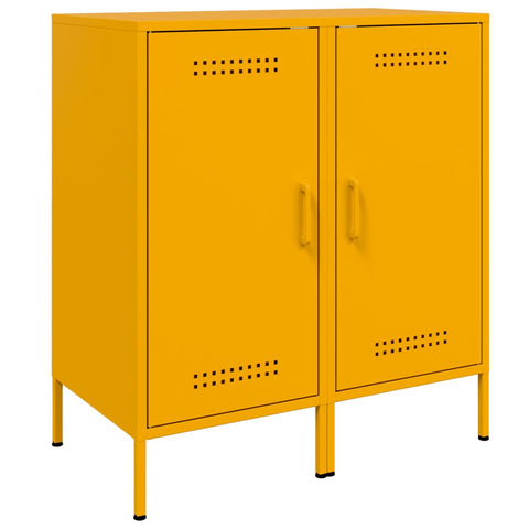 vidaXL Sideboards 2 pcs Mustard Yellow 36x39x79 cm Steel