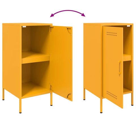 vidaXL Sideboards 2 pcs Mustard Yellow 36x39x79 cm Steel