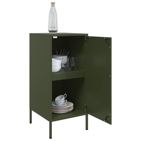 vidaXL Sideboards 2 pcs Olive Green 36x39x79 cm Steel