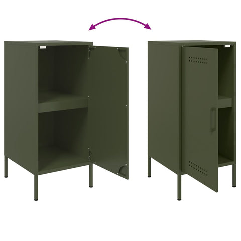 vidaXL Sideboards 2 pcs Olive Green 36x39x79 cm Steel