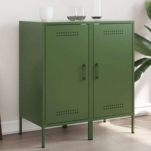 vidaXL Sideboards 2 pcs Olive Green 36x39x79 cm Steel