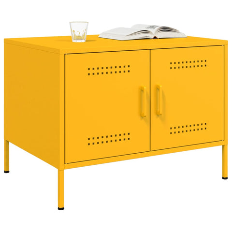 vidaXL Coffee Table Mustard Yellow 68x50x50.5 cm Steel