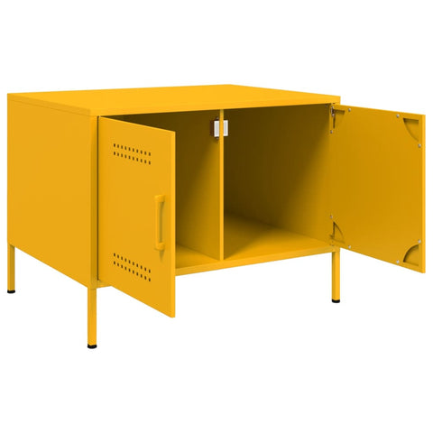vidaXL Coffee Table Mustard Yellow 68x50x50.5 cm Steel