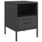vidaXL Bedside Cabinet Black 36x39x50.5 cm Steel