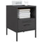 vidaXL Bedside Cabinet Black 36x39x50.5 cm Steel