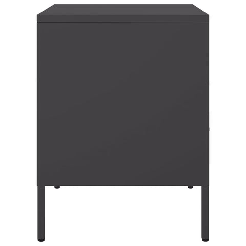 vidaXL Bedside Cabinet Black 36x39x50.5 cm Steel
