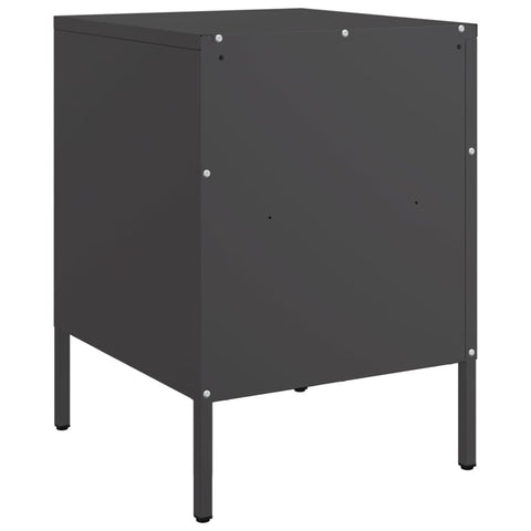 vidaXL Bedside Cabinet Black 36x39x50.5 cm Steel