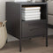 vidaXL Bedside Cabinet Black 36x39x50.5 cm Steel