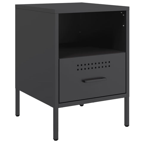 vidaXL Bedside Cabinets 2 pcs Black 36x39x50.5 cm Steel