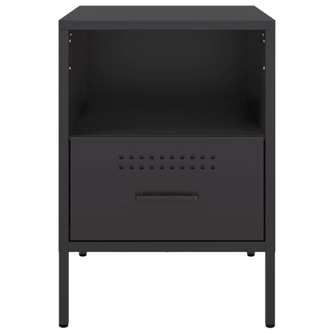vidaXL Bedside Cabinets 2 pcs Black 36x39x50.5 cm Steel
