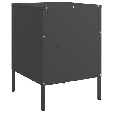 vidaXL Bedside Cabinets 2 pcs Black 36x39x50.5 cm Steel