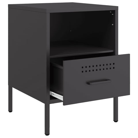 vidaXL Bedside Cabinets 2 pcs Black 36x39x50.5 cm Steel