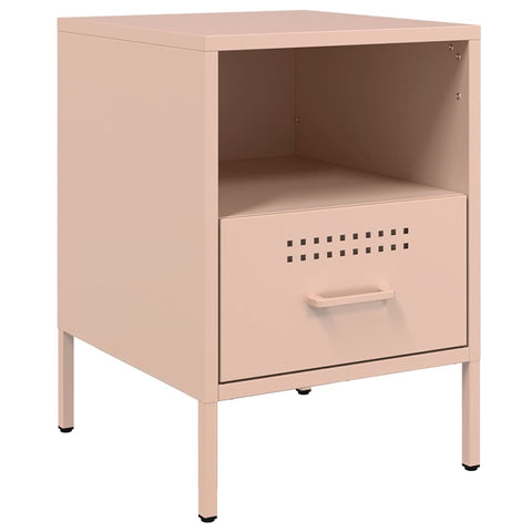 vidaXL Bedside Cabinet Pink 36x39x50.5 cm Steel