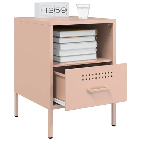 vidaXL Bedside Cabinet Pink 36x39x50.5 cm Steel