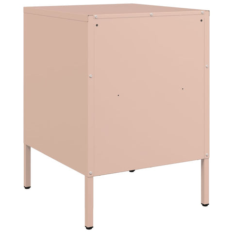 vidaXL Bedside Cabinet Pink 36x39x50.5 cm Steel