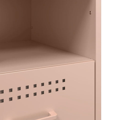 vidaXL Bedside Cabinet Pink 36x39x50.5 cm Steel
