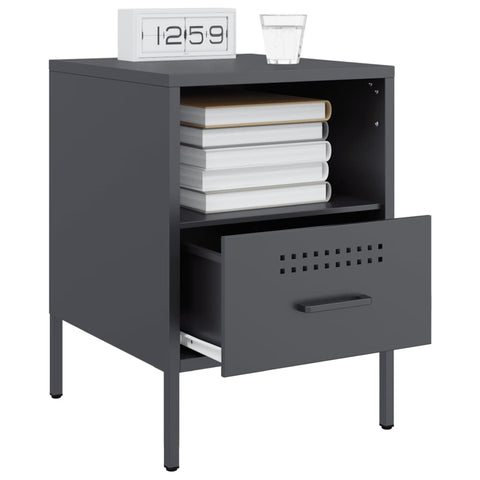 vidaXL Bedside Cabinets 2 pcs Anthracite 36x39x50.5 cm Steel