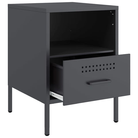 vidaXL Bedside Cabinets 2 pcs Anthracite 36x39x50.5 cm Steel