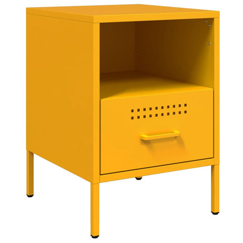 vidaXL Bedside Cabinets 2 pcs Mustard Yellow 36x39x50.5 cm Steel